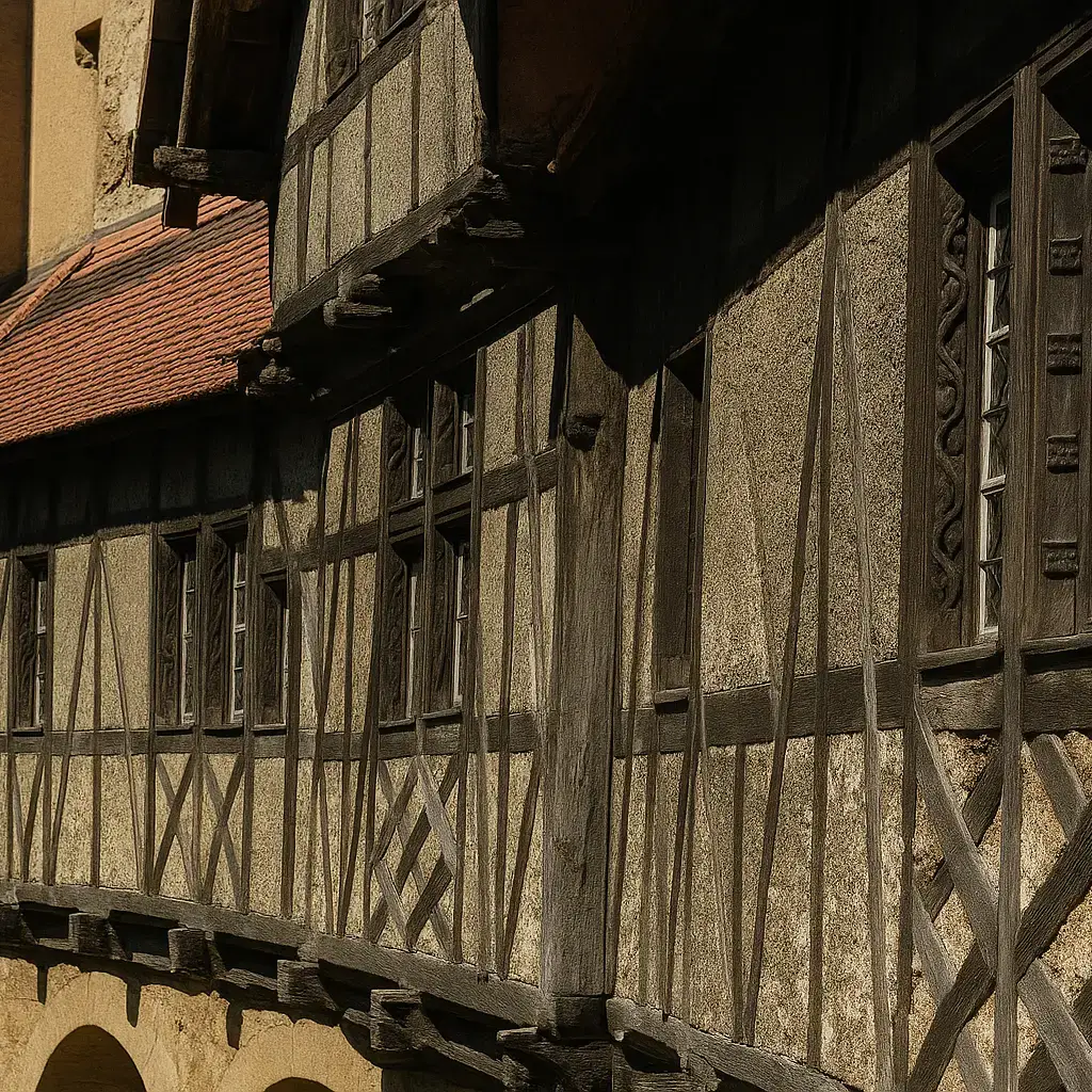 burg-kreuzenstein-fachwerkfassade-festung-niederoesterreich