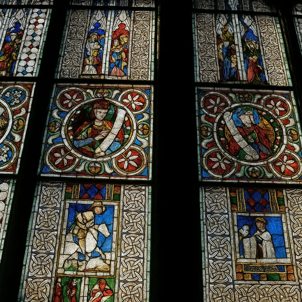 burg-kreuzenstein-kapelle-glasfenster-heiligendarstellungen