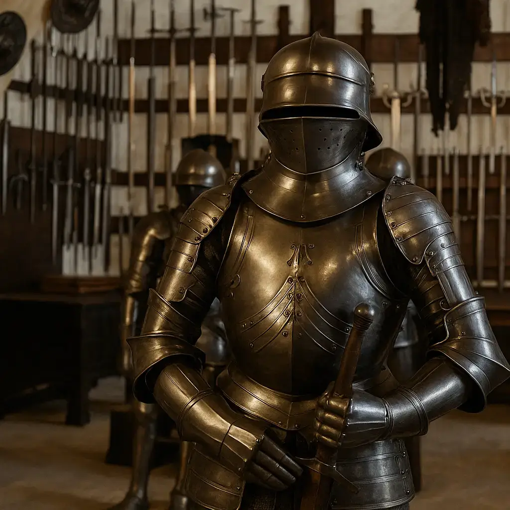 burg-kreuzenstein-mittelalterliche-burg-bei-wien-leobendorf-sammlung-ritterrüstung-schwert